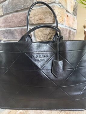Prada Symbole Large Calfskin Leather Bag